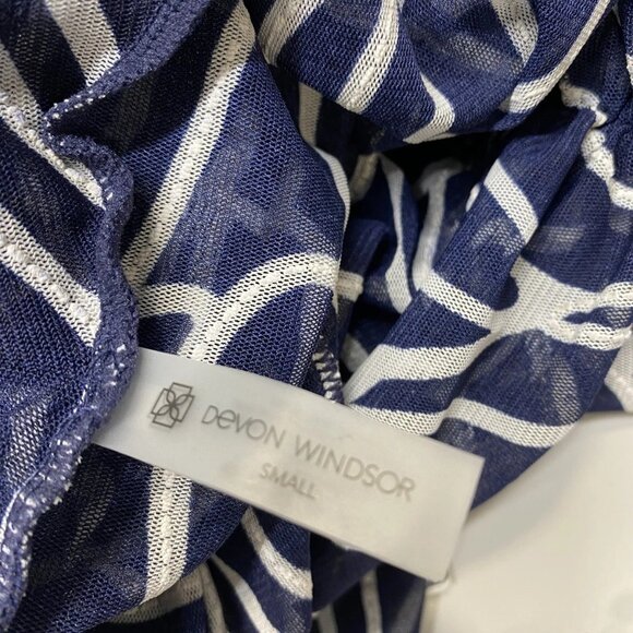 Devon Windsor Women's Akris Sheer Resort Skirt Navy Palm Print Size S - Picture 9 of 9